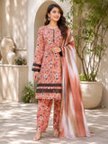 3 Pcs Women's Stitched Tissue Lace Work Fancy Suit