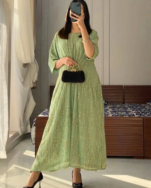2 Pcs Women's Stitched Diamond Digital Print Maxi And Trouser