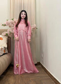 Pink Sequin Maxi Dress for Women Wedding Party Wear