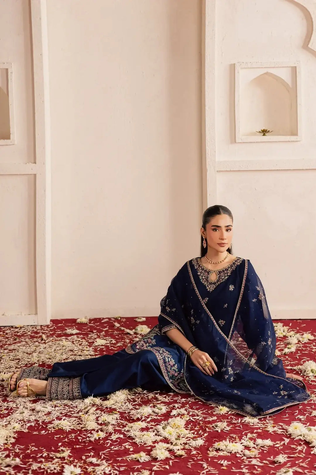 Stylish Women's Stitched Suit in Cotton with Embroidered Pattern - 3 Pcs Set